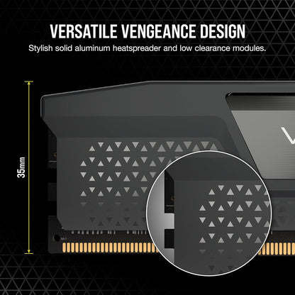 Corsair Vengeance 32GB (2x16GB) DDR5 6000MHz CL36 AMD Expo Desktop Memory - Grey (CMK32GX5M2E6000Z36)