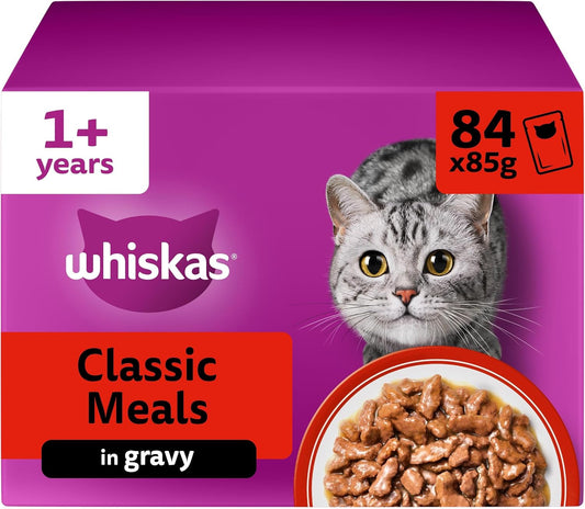 WHISKAS 1+ Adult Classic Selection in Gravy – 84 x 85g