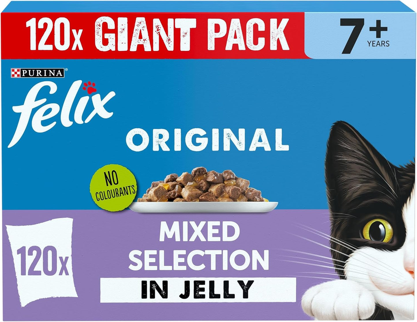 FELIX Original Senior 7+ Mixed Selection in Jelly Wet Cat Food – 120 x 85g