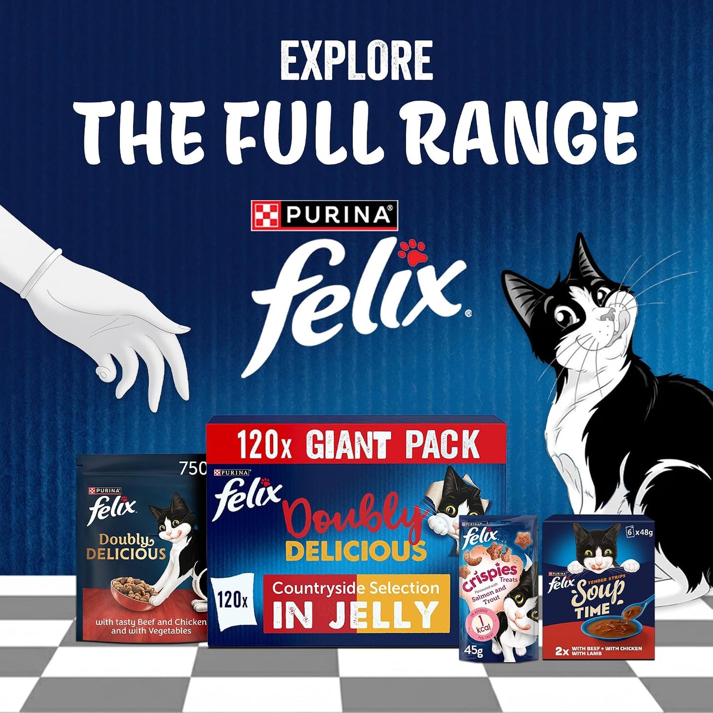 FELIX Doubly Delicious Adult Wet Cat Food Countryside Selection – 120 x 85g