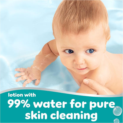 Pampers 99% Water Baby Wipes – 720 Count | Fragrance Free | Newborn & Sensitive Skin