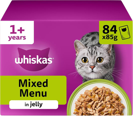 WHISKAS 1+ Adult Mixed Selection in Jelly – 84 x 85g