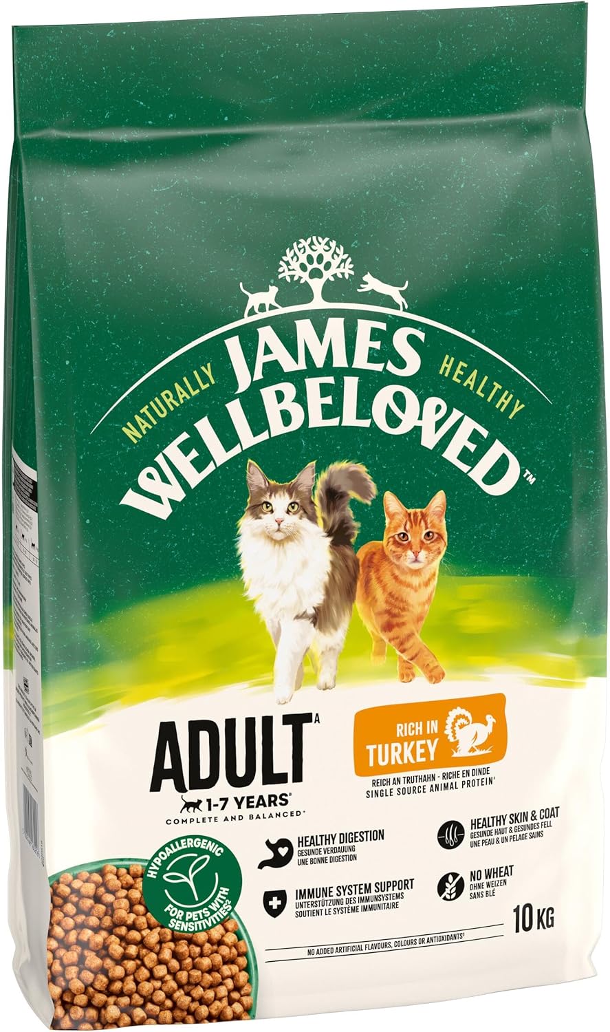 James Wellbeloved Hypoallergenic Adult Dry Cat Food Turkey – 10KG