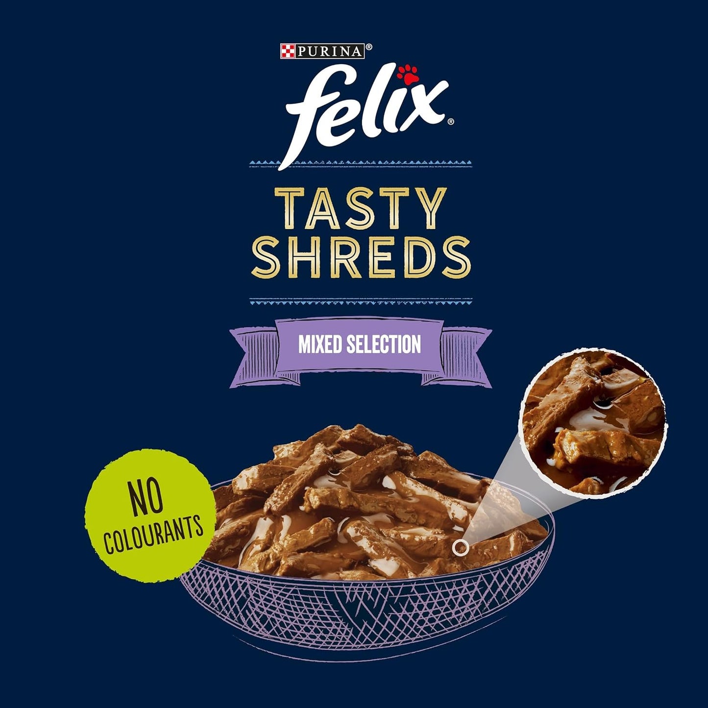 FELIX Tasty Shreds Mixed Selection in Gravy – 120 x 80g