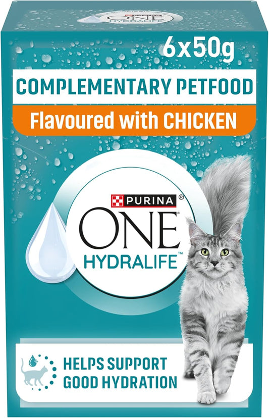 PURINA ONE HYDRALIFE Cat Hydration Drink – Chicken 6 x 50g Pack of 8