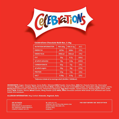 Celebrations Assorted Milk Chocolate Sharing Box – 2.432kg Bulk Pack