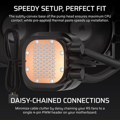 Corsair Nautilus 360 RS LCD Liquid CPU Cooler - 360mm AIO Custom 2.1" IPS Screen (CW-9060099-WW)