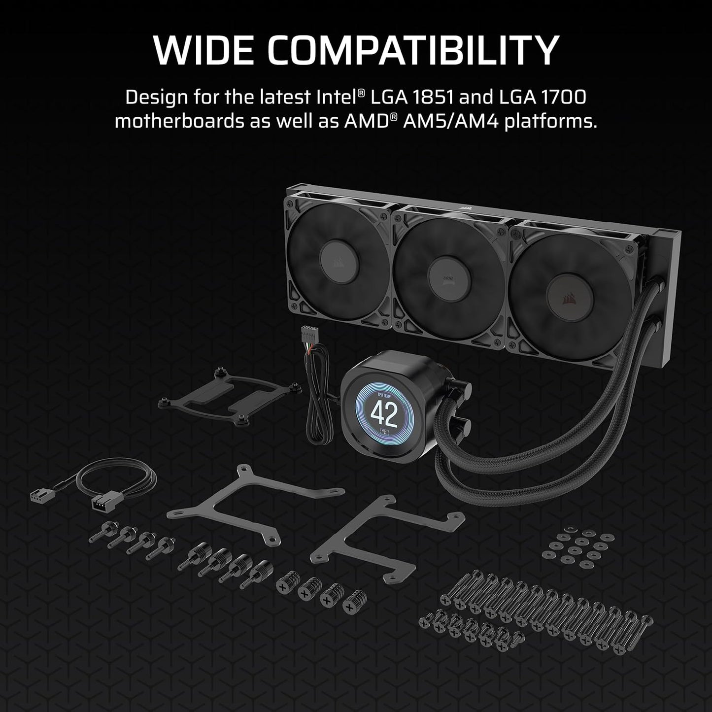 Corsair Nautilus 360 RS LCD Liquid CPU Cooler - 360mm AIO Custom 2.1" IPS Screen (CW-9060099-WW)