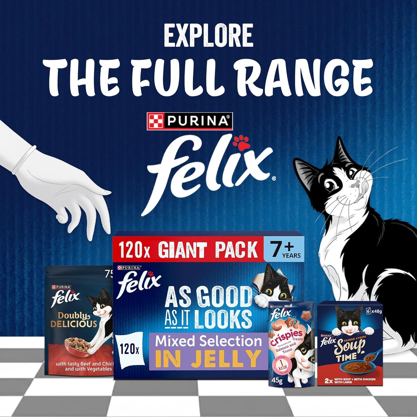 FELIX As Good As It Looks Senior 7+ Mixed in Jelly Wet Cat Food – 120 x 85g