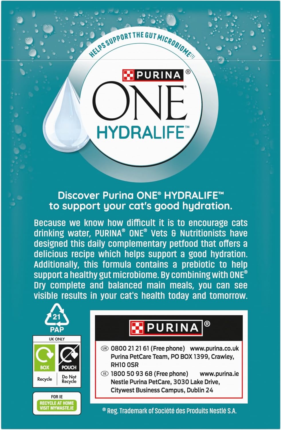 PURINA ONE HYDRALIFE Cat Hydration Drink – Chicken 6 x 50g Pack of 8