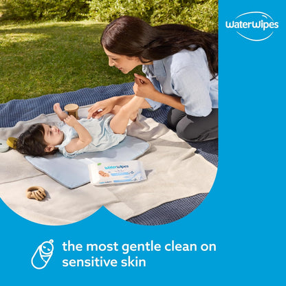 WaterWipes Sensitive+ Newborn & Baby Wipes – 12 Pack | 99.9% Purified Water | Unscented