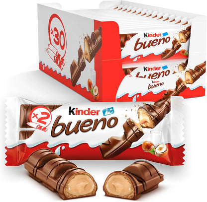 Kinder Bueno Classic Chocolate Bars – 30 Packs, 60 Bars