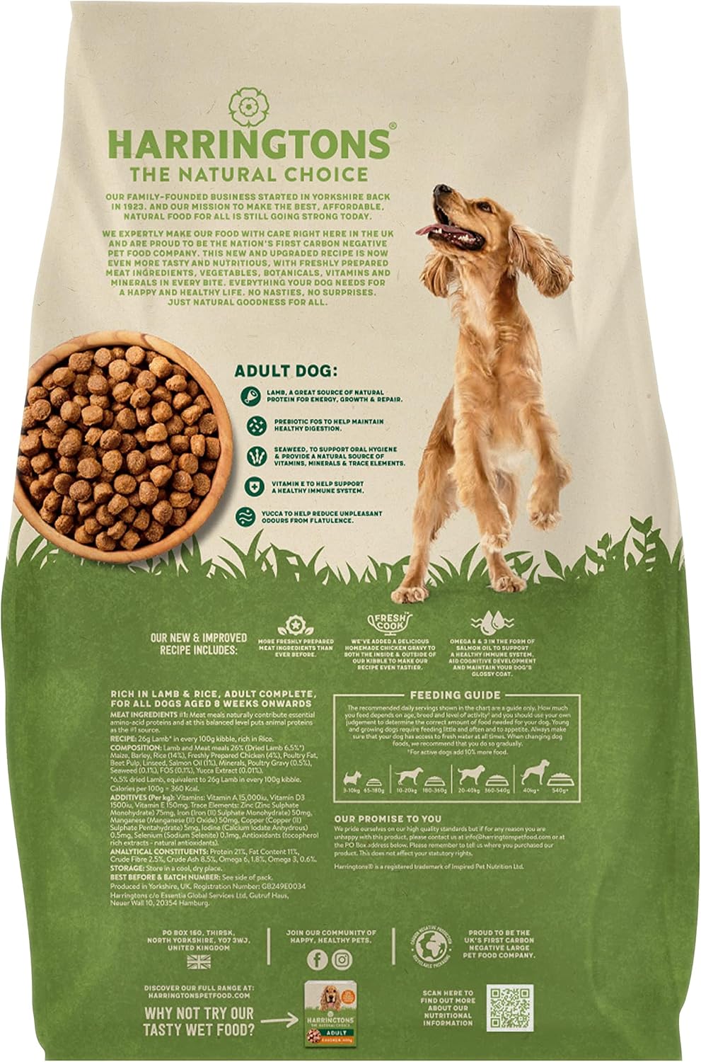 Harringtons Complete Dry Adult Dog Food Lamb & Rice – 15KG