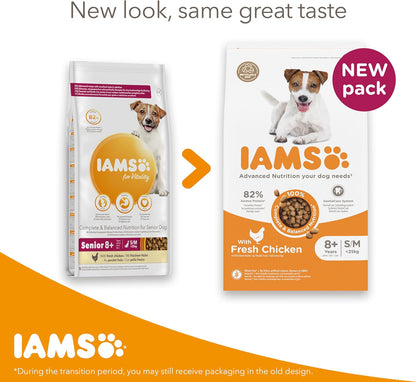 IAMS Senior Small & Medium Complete Dry Dog Food Chicken – 12KG