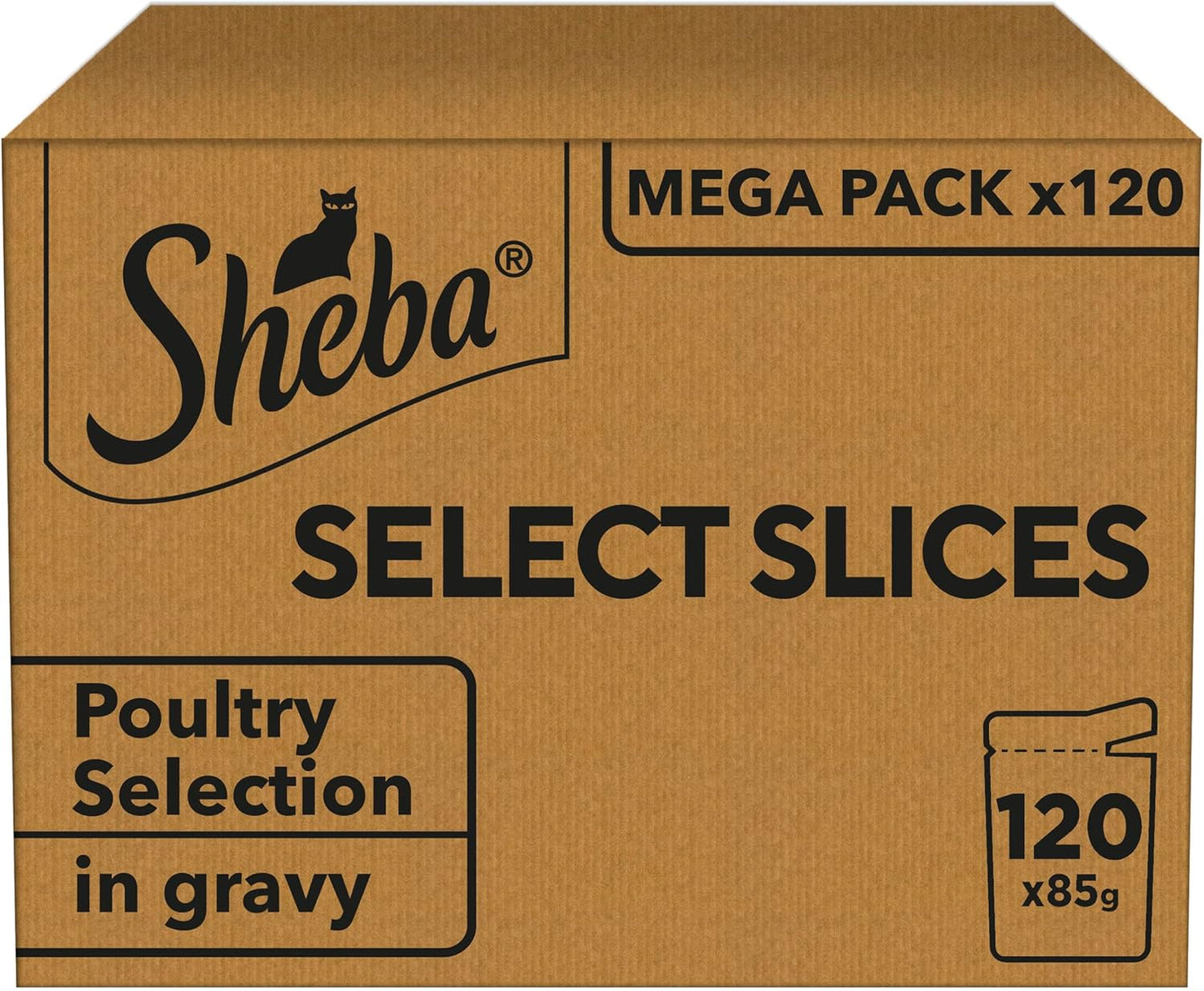 SHEBA Select Slices Adult Wet Cat Food in Gravy – Poultry Selection – 120 x 85g
