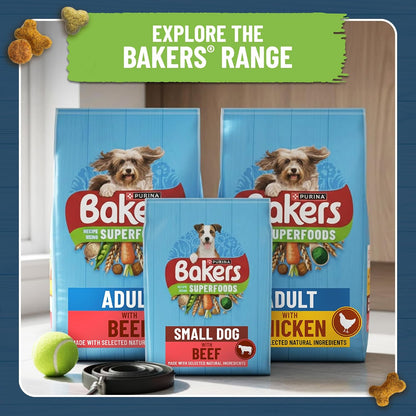 BAKERS Adult Dry Dog Food Beef & Veg with Spirulina & Spinach – 14KG